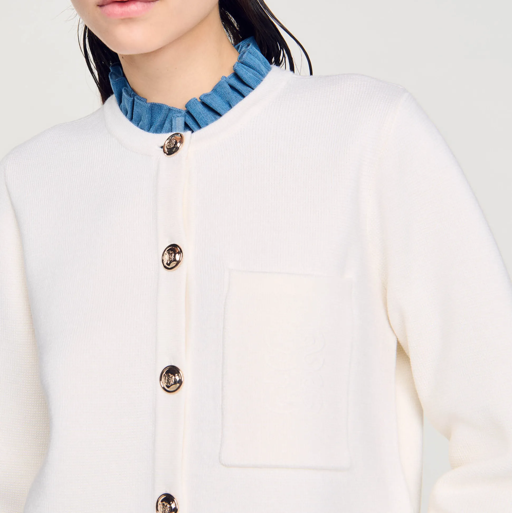 Cardigan A Collo Alto