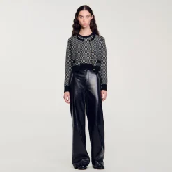 Cardigan A Quadri In Jacquard