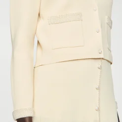 Cardigan Arricchito Da Perline