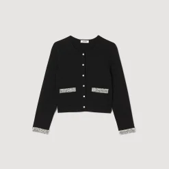 Cardigan Arricchito Da Perline