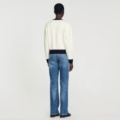 Cardigan Bicolore Con Bottoni