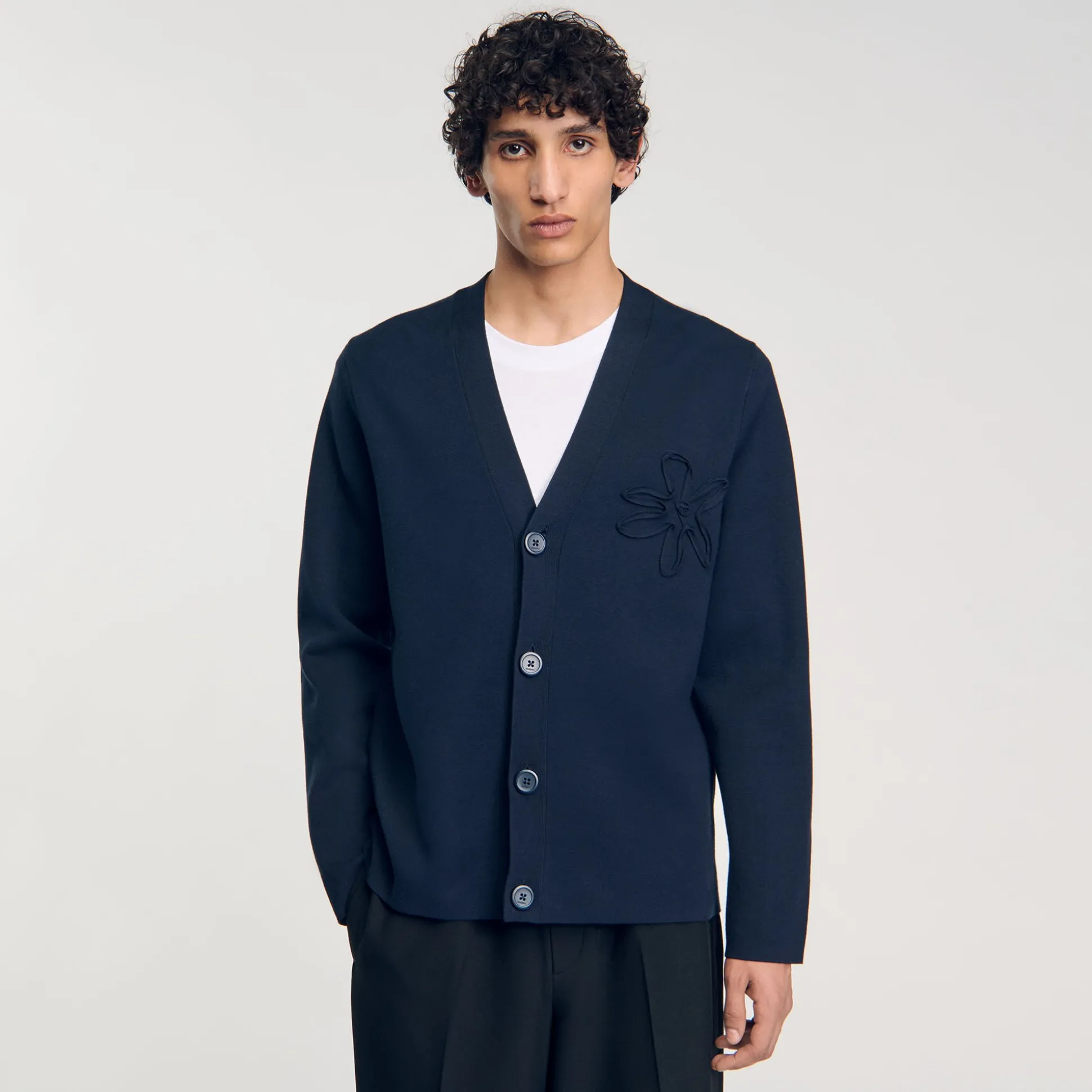 Cardigan Con Dettaglio A Fiore