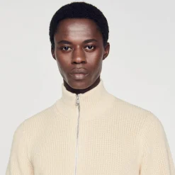 Cardigan Con Zip In Maglia