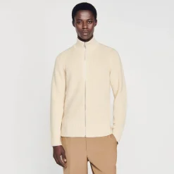 Cardigan Con Zip In Maglia