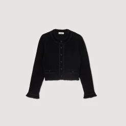 Cardigan Corto In Maglia Vellutata