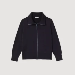 Cardigan In Lana Con Zip