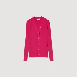 Cardigan In Maglia A Coste