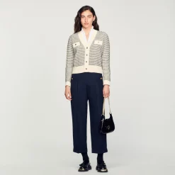 Cardigan In Maglia A Righe