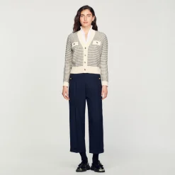 Cardigan In Maglia A Righe
