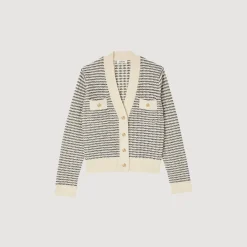 Cardigan In Maglia A Righe