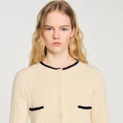 Cardigan In Maglia Pointelle