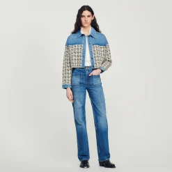Cardigan-cappotto Corto In Denim