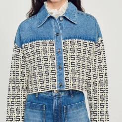 Cardigan-cappotto Corto In Denim