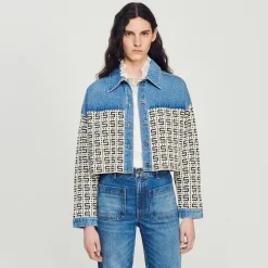 Cardigan-cappotto Corto In Denim