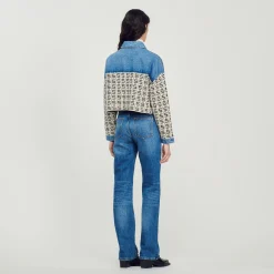 Cardigan-cappotto Corto In Denim