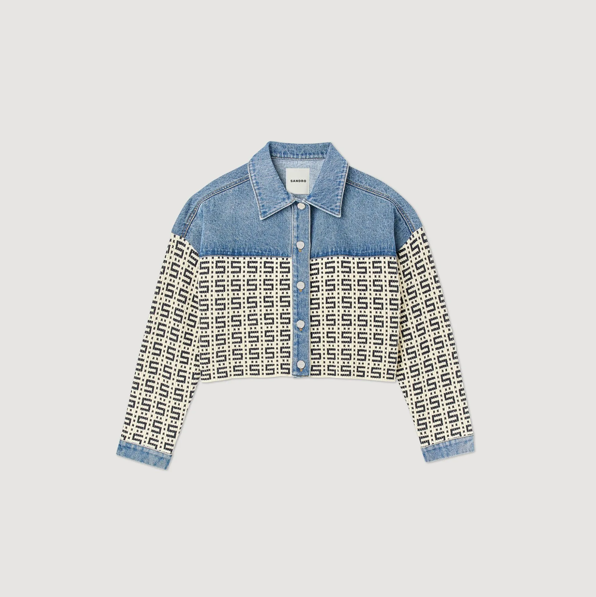 Cardigan-cappotto Corto In Denim