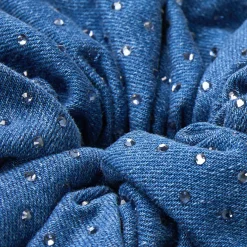 Elastico Arricciato In Denim Glitterato
