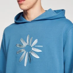 Felpa Con Cappuccio In Cotone Con Fiore