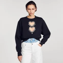 Felpa Con Cuori In Strass