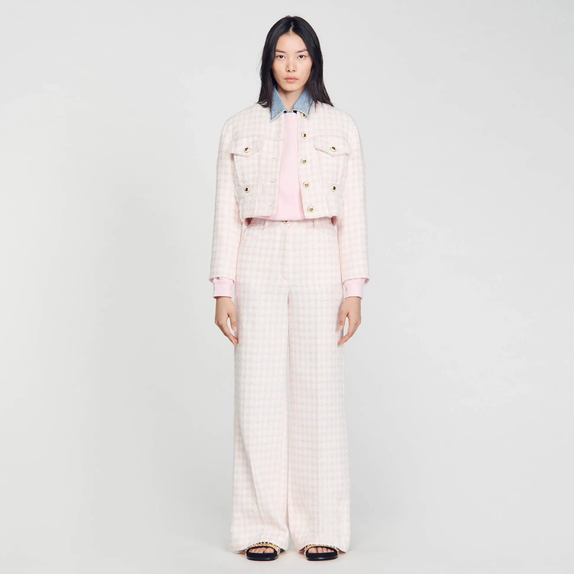 Giacca Corta In Tweed A Fantasia
