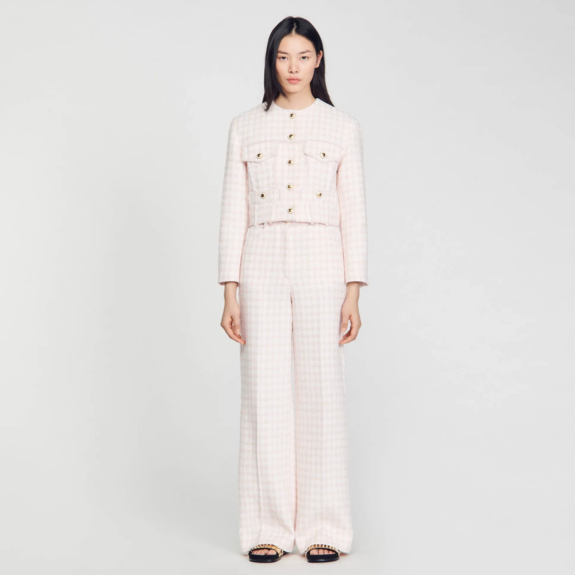 Giacca Corta In Tweed A Fantasia