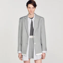 Giacca Da Tailleur Con Finiture Satinate