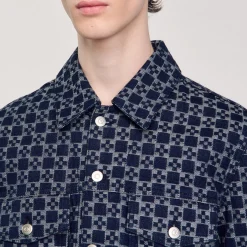Giacca In Denim Square Cross