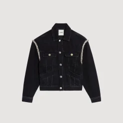 Giacca In Jeans Oversize Con Strass