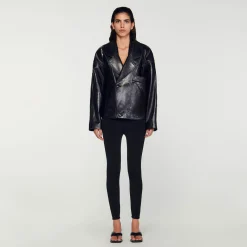 Giacca In Pelle Oversize