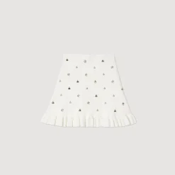 Gonna In Maglia Decorata Con Charms