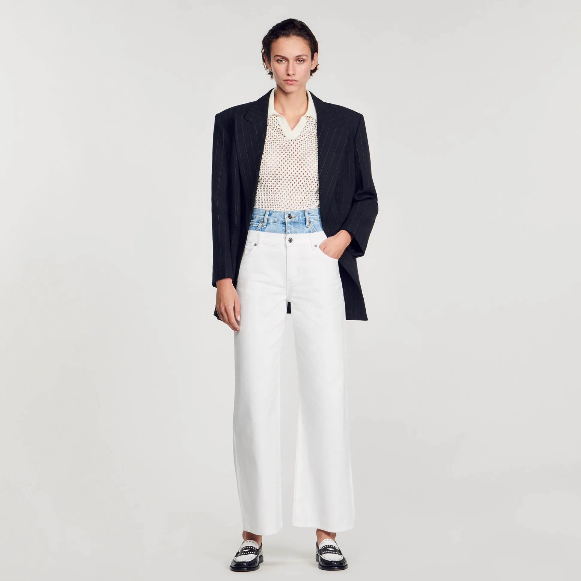 Jeans Bicolore Doppia Cintura