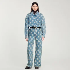 Jeans Con Stelle In Jacquard