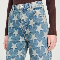 Jeans Con Stelle In Jacquard
