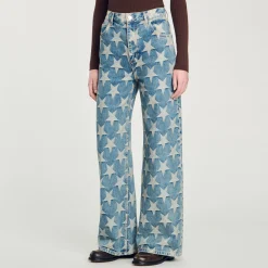 Jeans Con Stelle In Jacquard
