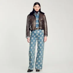 Jeans Con Stelle In Jacquard