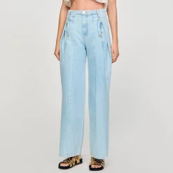 Jeans Larghi Con Sfondo Piega