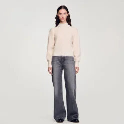 Maglione A Coste In Lana E Cashmere