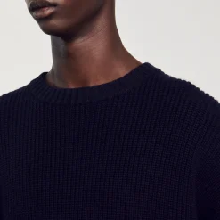 Maglione A Coste In Maglia