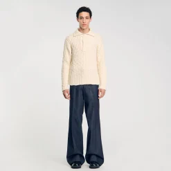 Maglione A Maglia Spessa Colletto A Polo