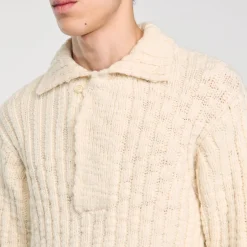 Maglione A Maglia Spessa Colletto A Polo