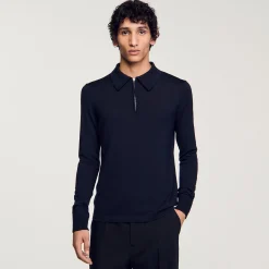 Maglione A Polo In Maglia