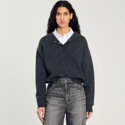 Maglione Con Cappuccio Glitterato