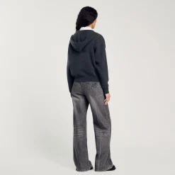 Maglione Con Cappuccio Glitterato