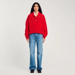 Maglione Con Colletto Con Bottoni