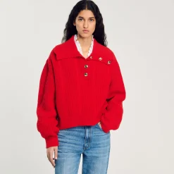 Maglione Con Colletto Con Bottoni