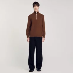 Maglione Con Collo Alto E Chiusura A Zip