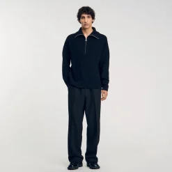 Maglione Con Collo Con Zip