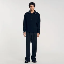 Maglione Con Collo Con Zip