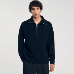 Maglione Con Collo Con Zip