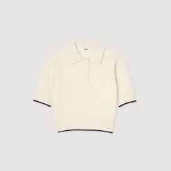 Maglione Corto Con Bordino A Contrasto